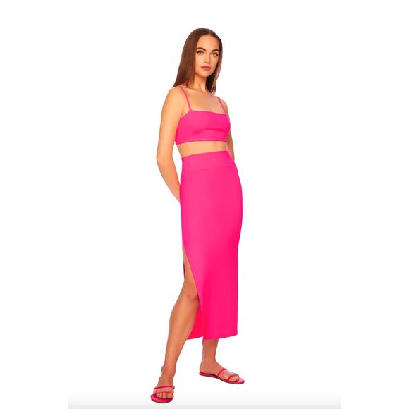 Susana Monaco MICRO String Top - Shocking Pink - Adjustable Straps - Size Large - Picture 2 of 4